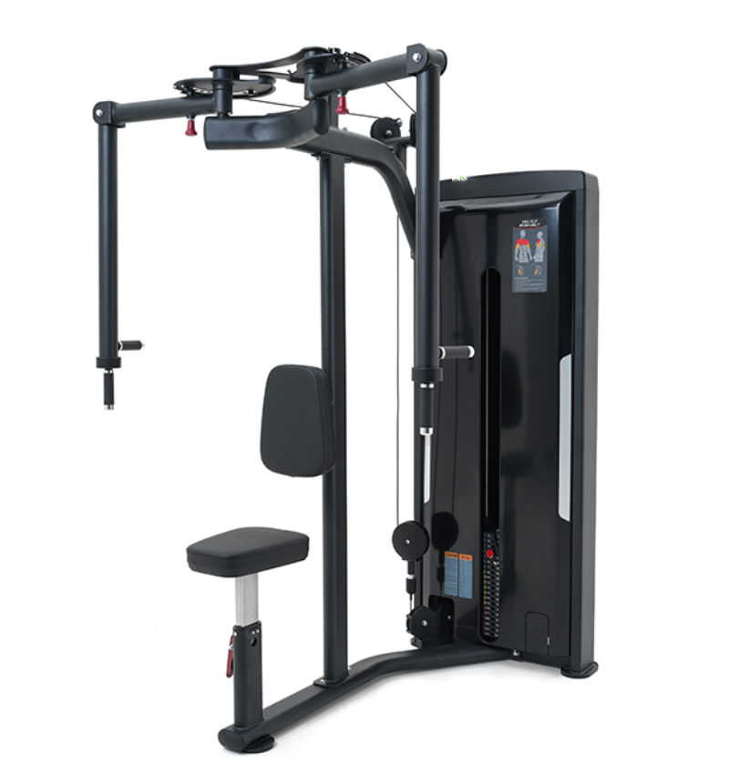 Pec Fly Rear Delt Black Selectorized Gym Equipment Displayed on a White Background 