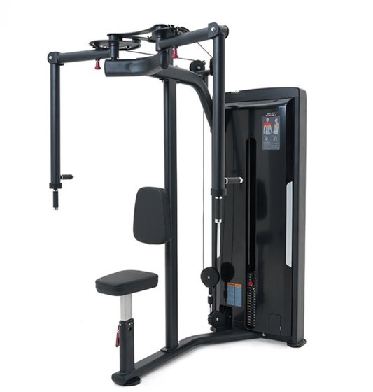 Pec Fly Rear Delt Black Selectorized Gym Equipment Displayed on a White Background 