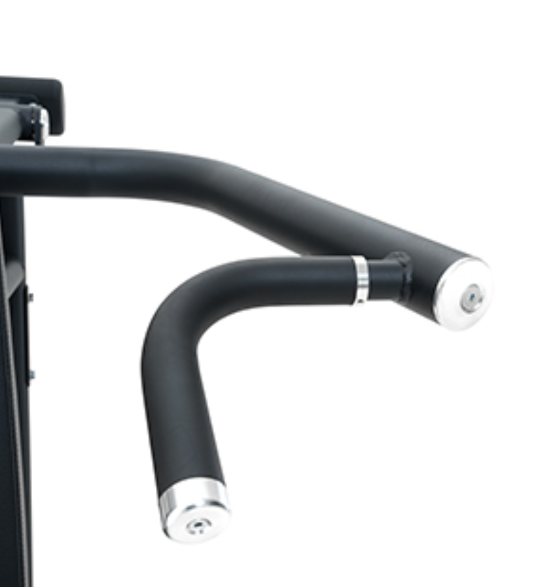 Shoulder Press Black Selectorized Gym Equipment Close Up Handle 