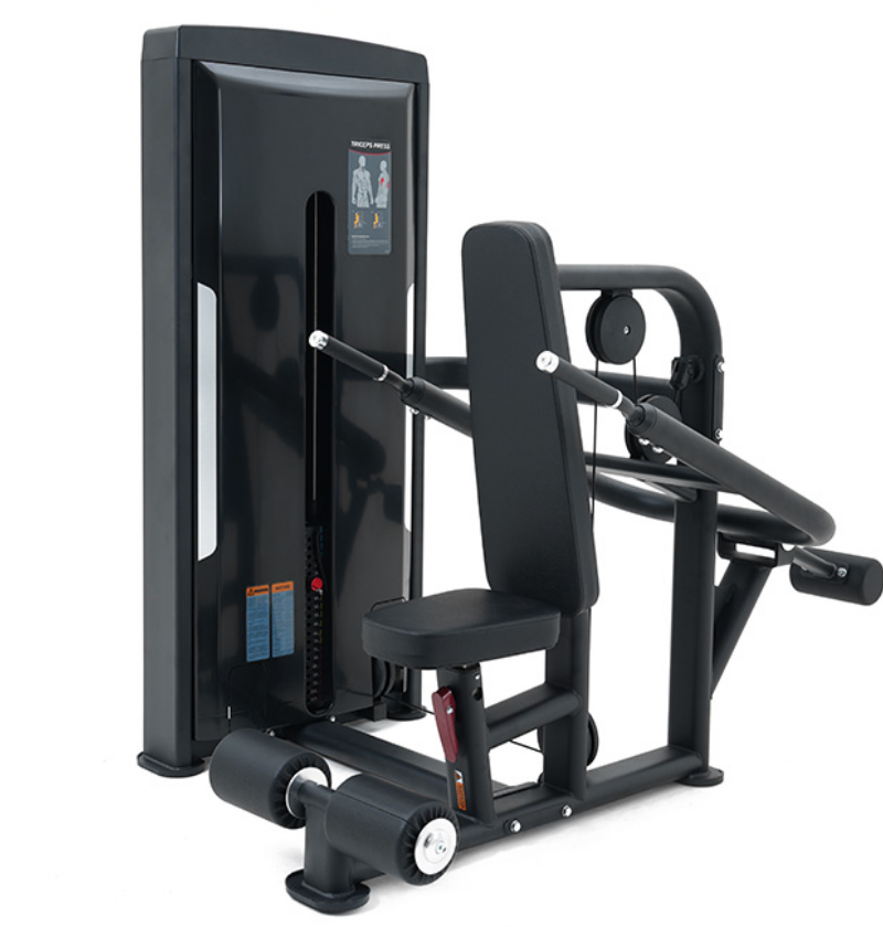 Dip Press Black Selectorized Gym Equipment Displayed on a White Background 