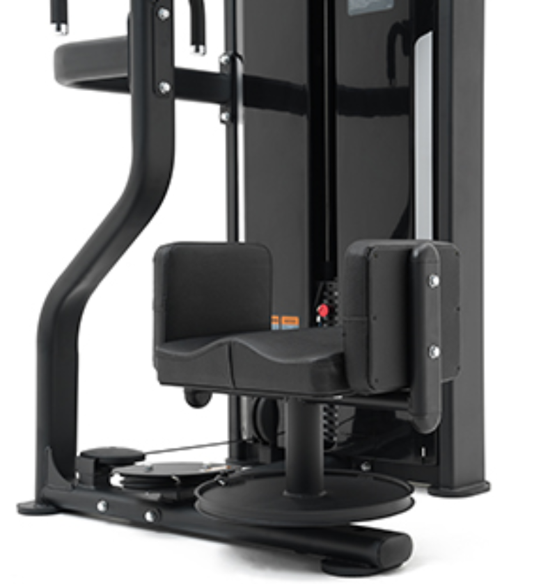 Abdominal Back Extension Black Selectorized Gym Equipment Close Up