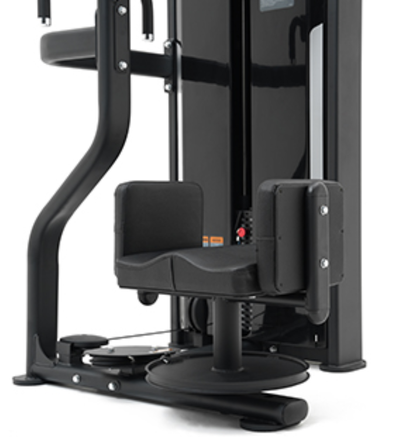 Abdominal Back Extension Black Selectorized Gym Equipment Close Up