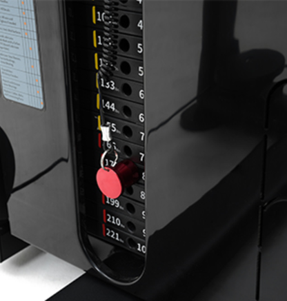 Abdominal Back Extension Black Selectorized Gym Equipment Close Up Weight Stack 