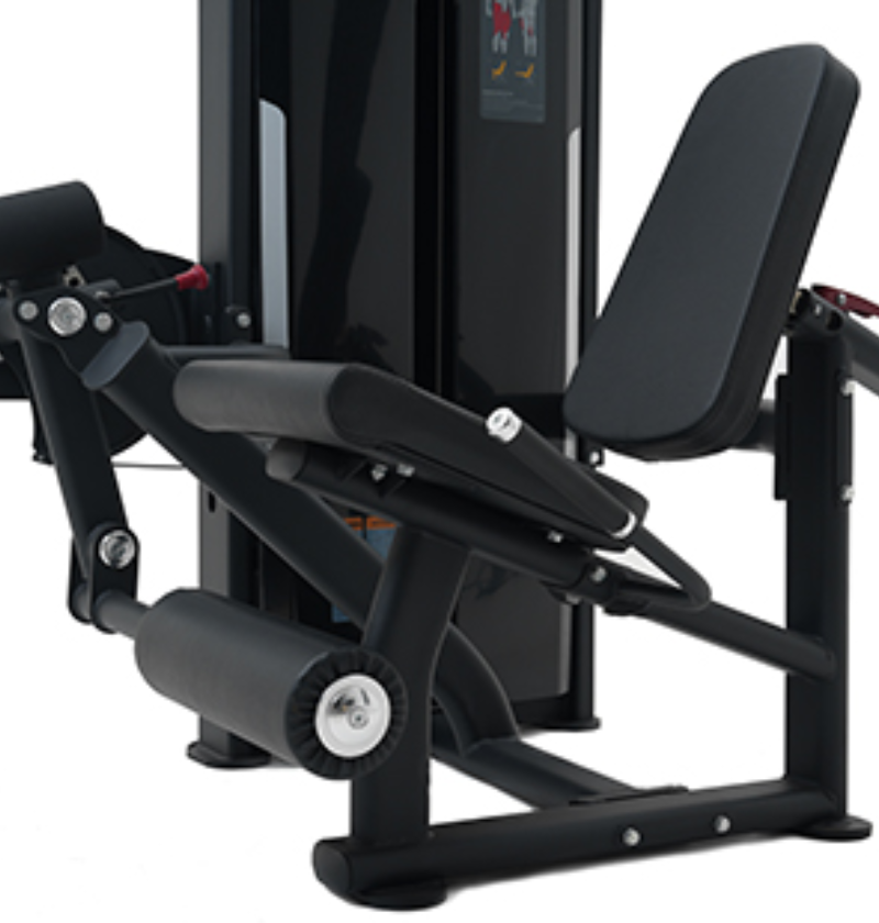 Leg Extension Black Selectorized Gym Equipment Close Up Padded Seat 