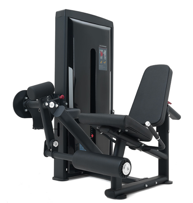 Leg Extension Black Selectorized Gym Equipment Displayed on a White 
Background 