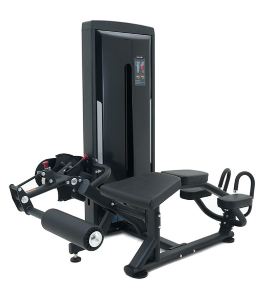 Prone Leg Curl Black Selectorized Gym Equipment Displayed on a White Background 