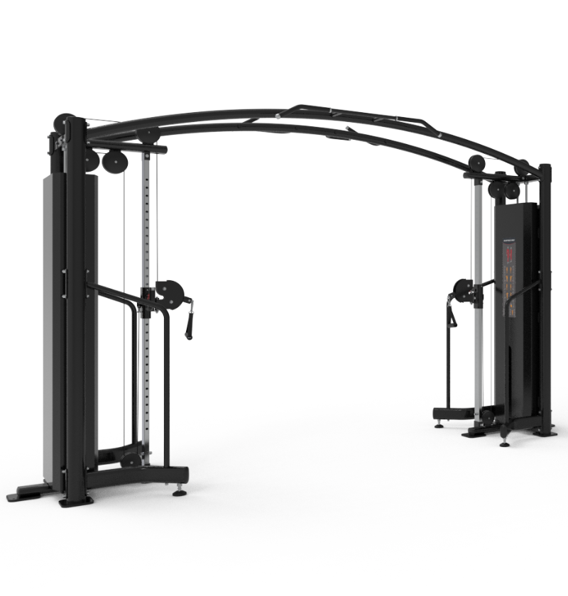 Crossover Cables Black Selectorized Gym Equipment Displayed on a White Background 