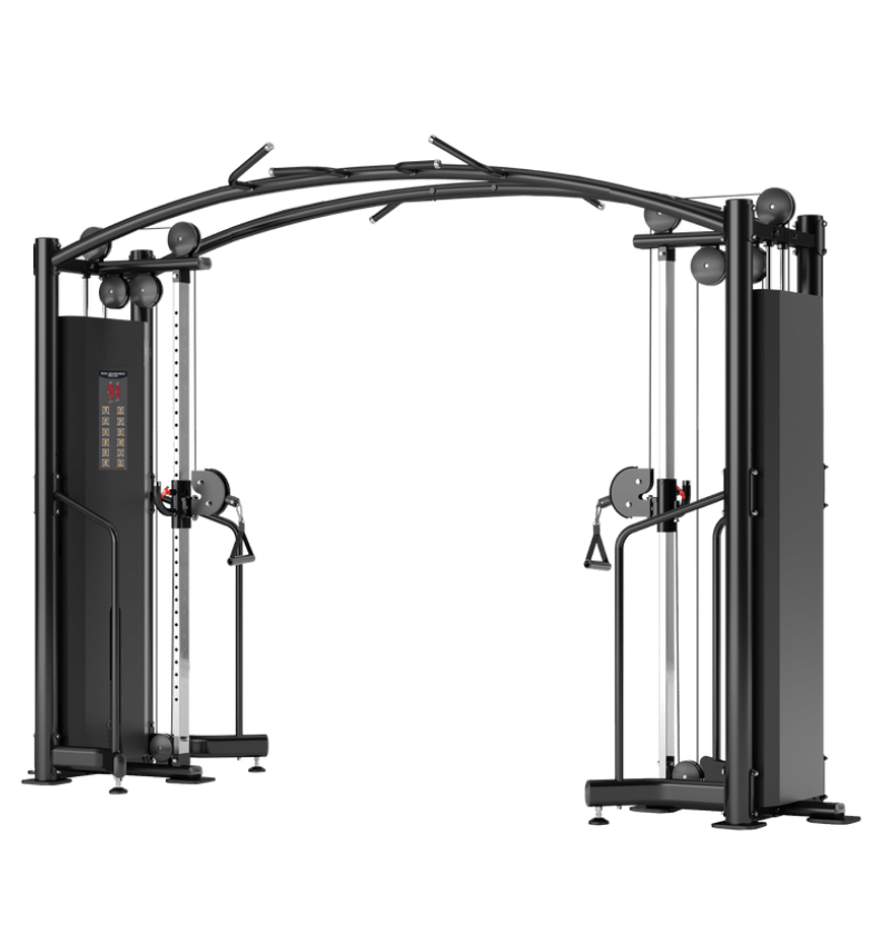Crossover Cables Black Selectorized Gym Equipment Displayed on a White Background 