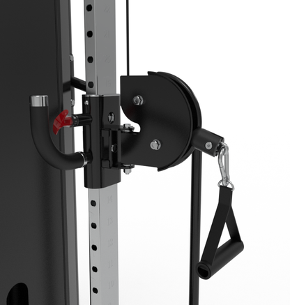 Crossover Cables Black Selectorized Gym Equipment Close Up Pulley Handle