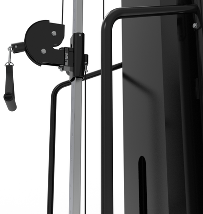 Crossover Cables Black Selectorized Gym Equipment Close Up Pulley Handle