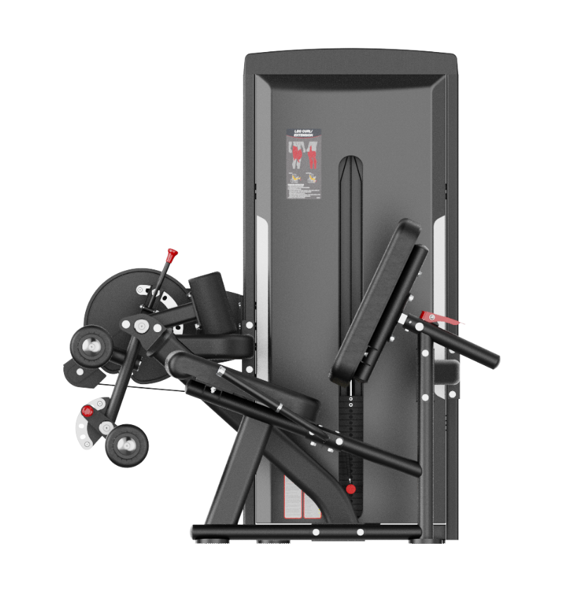 Leg Curl Extension Black Selectorized Gym Equipment Displayed on a White Background 