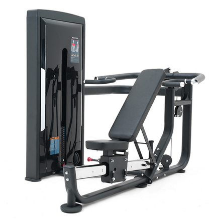 Multi Press Black Selectorized Gym Equipment Displayed on a White Background 