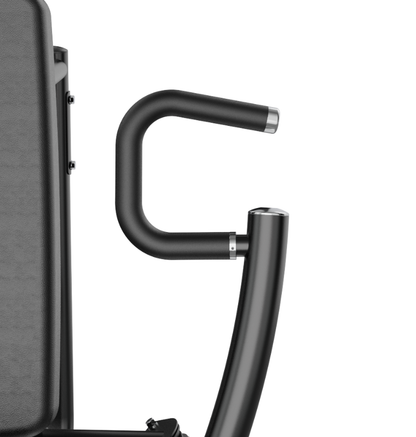 Iso Chest Press Black Selectorized Gym Equipment Close Up of Curved Handle