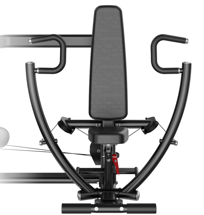 Iso Chest Press Black Selectorized Gym Equipment Close Up of Seat 