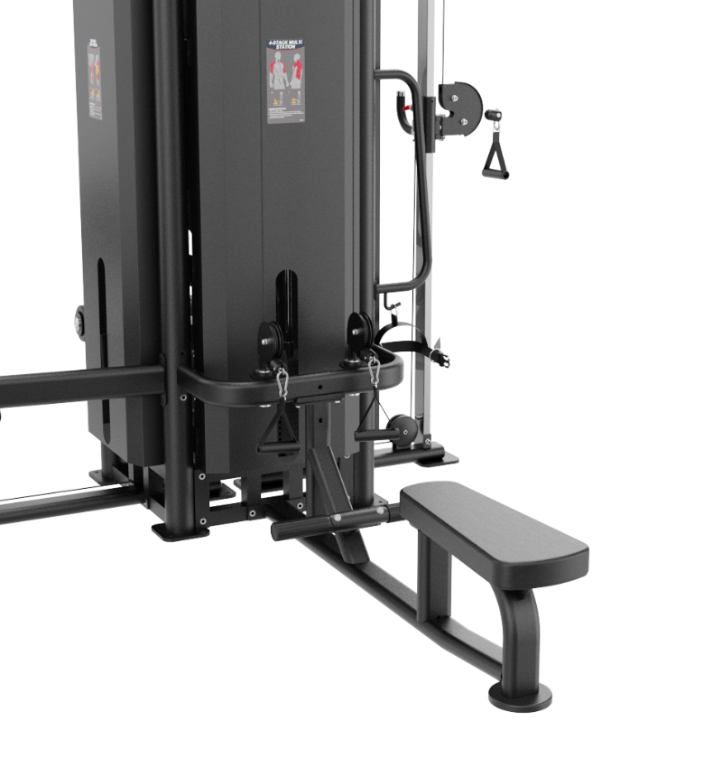 8 Stack Multi Station Black Gym Equipment Close Up Seat 