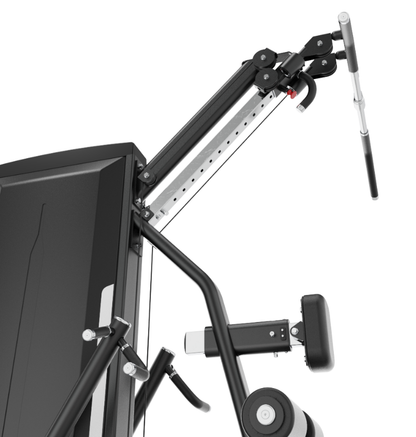 Multi Pulldown Row Black Selectorized Exercise Machine Gym Equipment Displayed on a White Background 