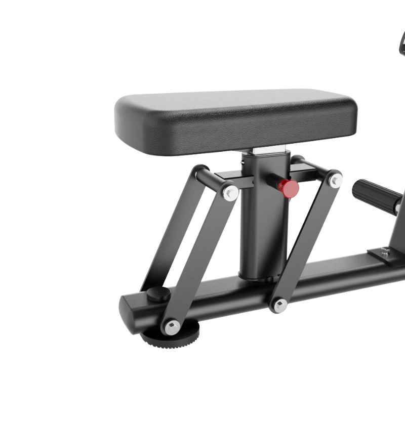 Multi Pulldown Row Black Selectorized Exercise Machine Gym Equipment Close Up of Padded Seat 