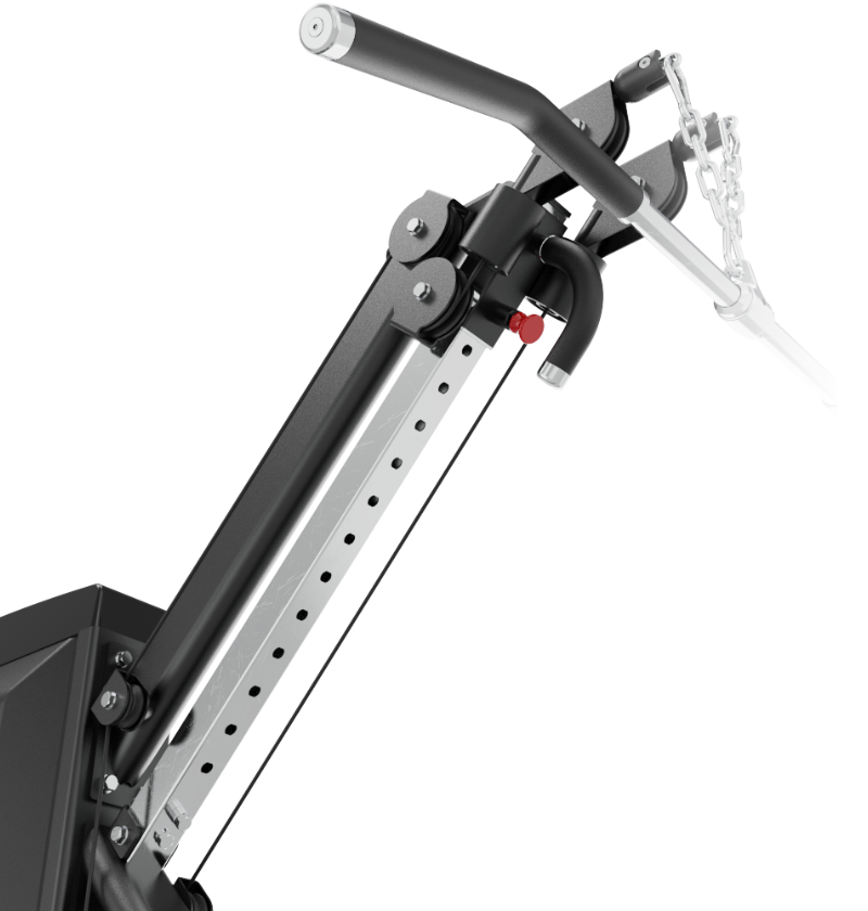 Multi Pulldown Row Black Selectorized Exercise Machine Gym Equipment Close Up of Handle 