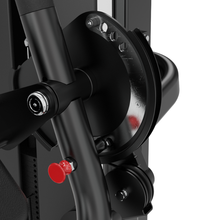 Bicep Triceps Black Selectorized Exercise Machine Close Up