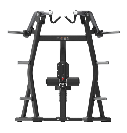 Black plate loaded high row machine on a white background