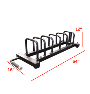 horizontal bumper plate rack with bar holder