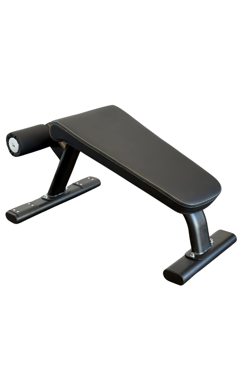 Black ab bench on a white background
