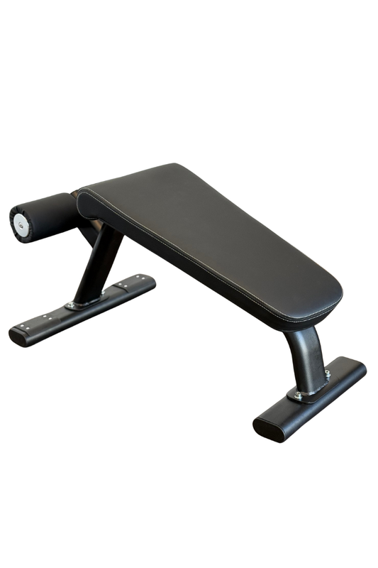 Black ab bench on a white background