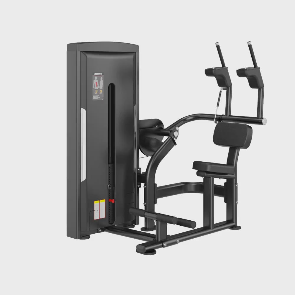 Abdominal Crunch Black Selectorized Gym Equipment Display Video 360