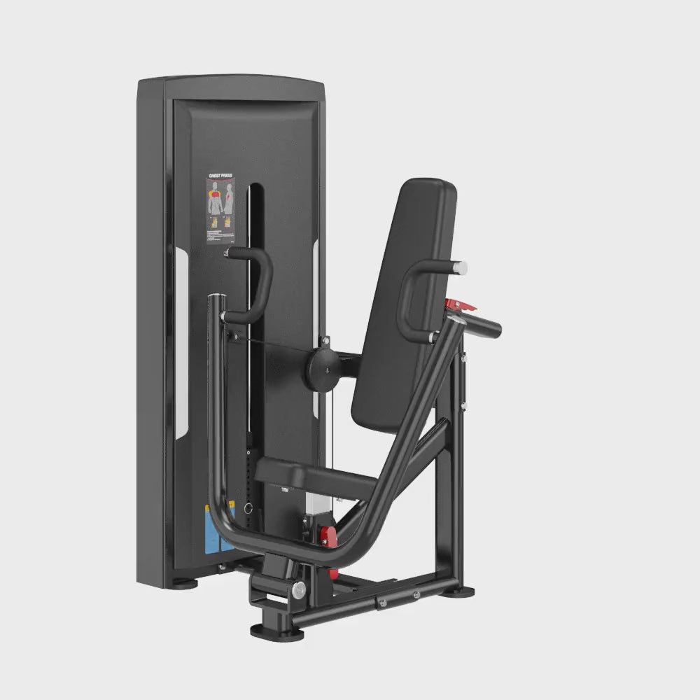Chest Press Black Selectorized Gym Equipment Display Video 360