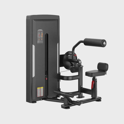 Abdominal Back Extension Black Selectorized Gym Equipment Display Video 360