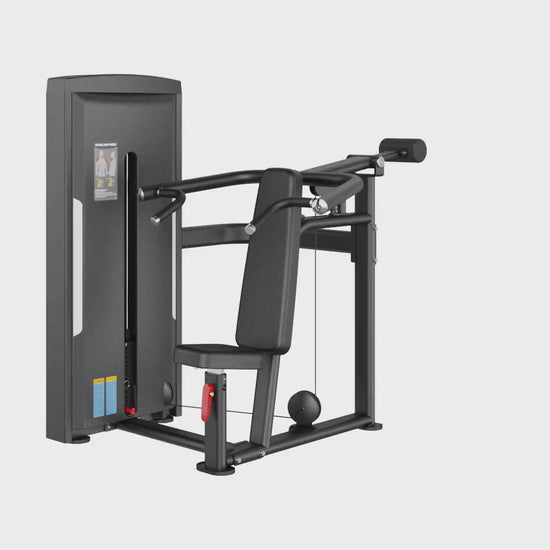 Shoulder Press Black Selectorized Gym Equipment Display Video 360