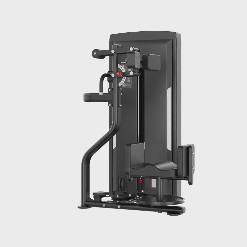 Abdominal Back Extension Black Selectorized Gym Equipment Display Video 