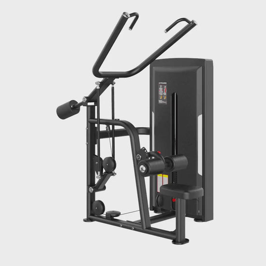 Lat Pulldown Black Selectorized Gym Equipment Display Video 