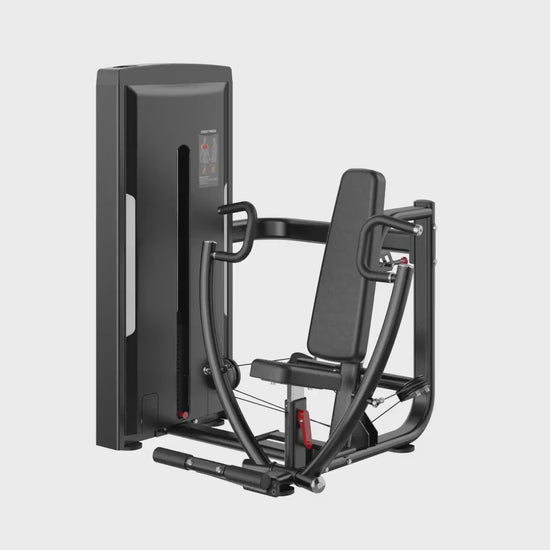 Iso Chest Press Black Selectorized Gym Equipment Display Video 
