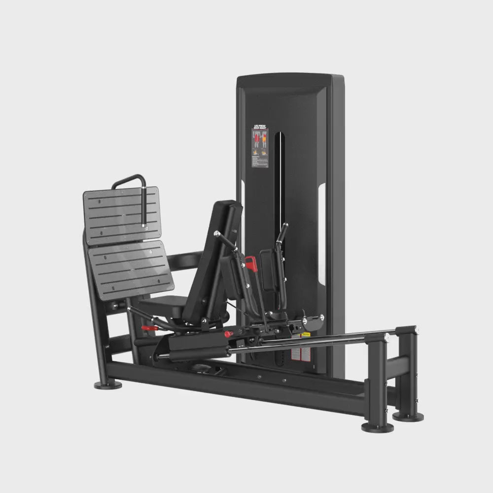 Leg Press Hack Squat Black Selectorized Exercise Machine Gym Equipment Display Video 360