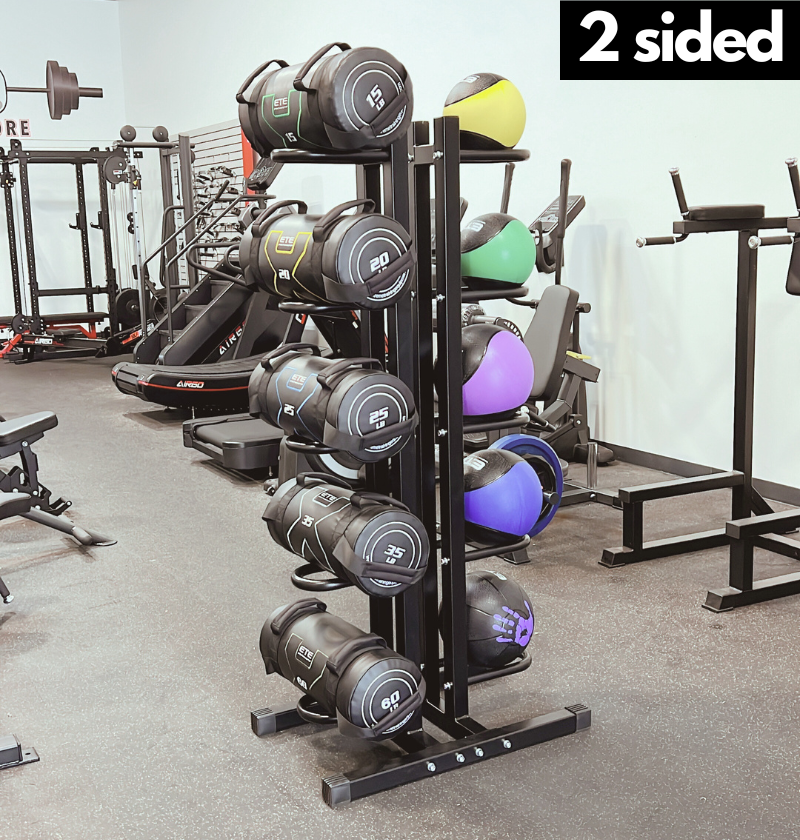 double sided vertical med ball rack