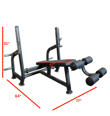 PL7326 Olympic Decline Bench Press w/Weight Holders