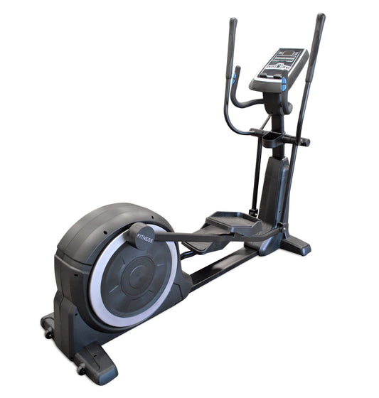 AirGo Elliptical stationary bike featuring a monitor for tracking exercise performance and metrics.