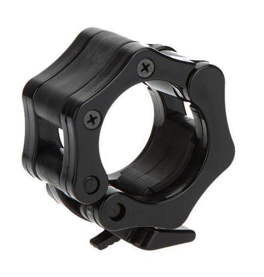 Black standard locking collars for weights.