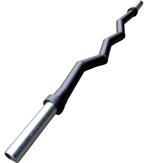 A long Olympic Fat Curl Bar featuring a thick handle, ideal for enhancing arm and shoulder workouts.