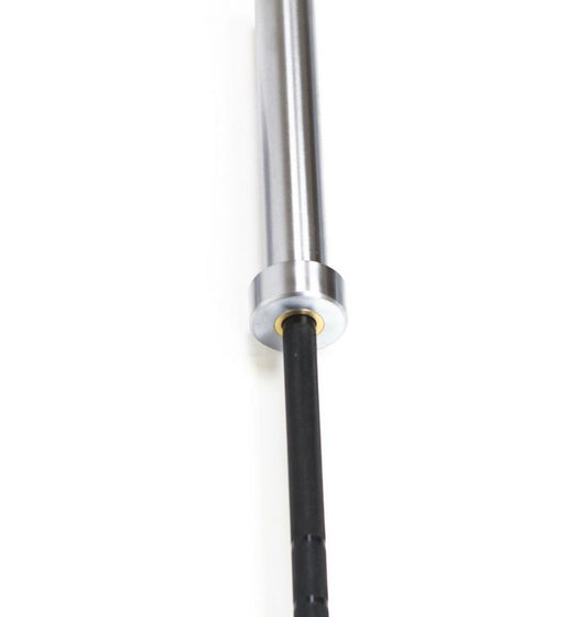 Metal Olympic bar with a black handle, labeled Women's Olympic Bar Pro 190kpsi, 25mm, on a white background.