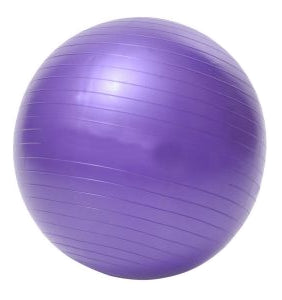 A purple stability ball, also known as an exercise ball, designed for fitness and stability exercises.